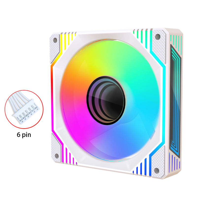 TrueNort Pc Case Fan 120mm RGB 6Pin 12V 3W White, Single Fan | LC-30-02 TrueNort Pc Case Fan 120mm RGB 6Pin 12V 3W White, Single Fan | LC-30-02